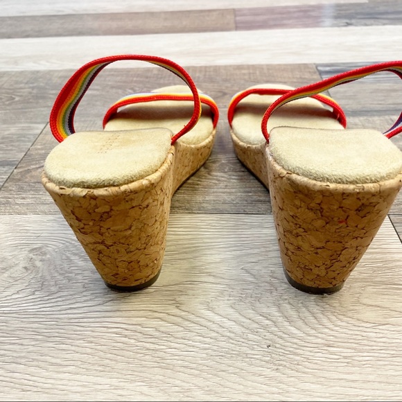 AEROSOLES Rainbow Stretchy Strap Cork Wedge Sandal - Picture 5 of 8